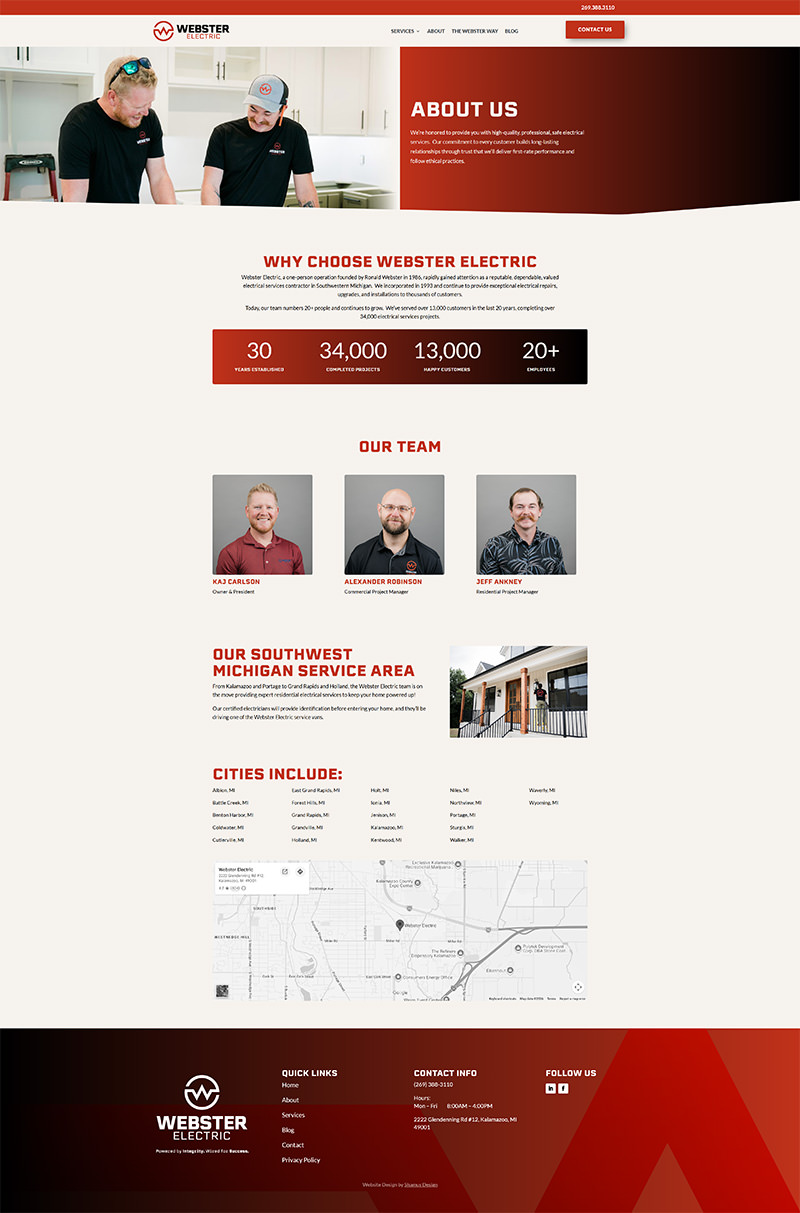 Shamus Design - Webster Electric - About Full